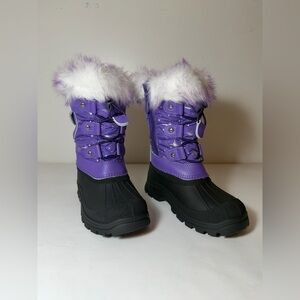 NWT Purple and Black Kids Snow Boots